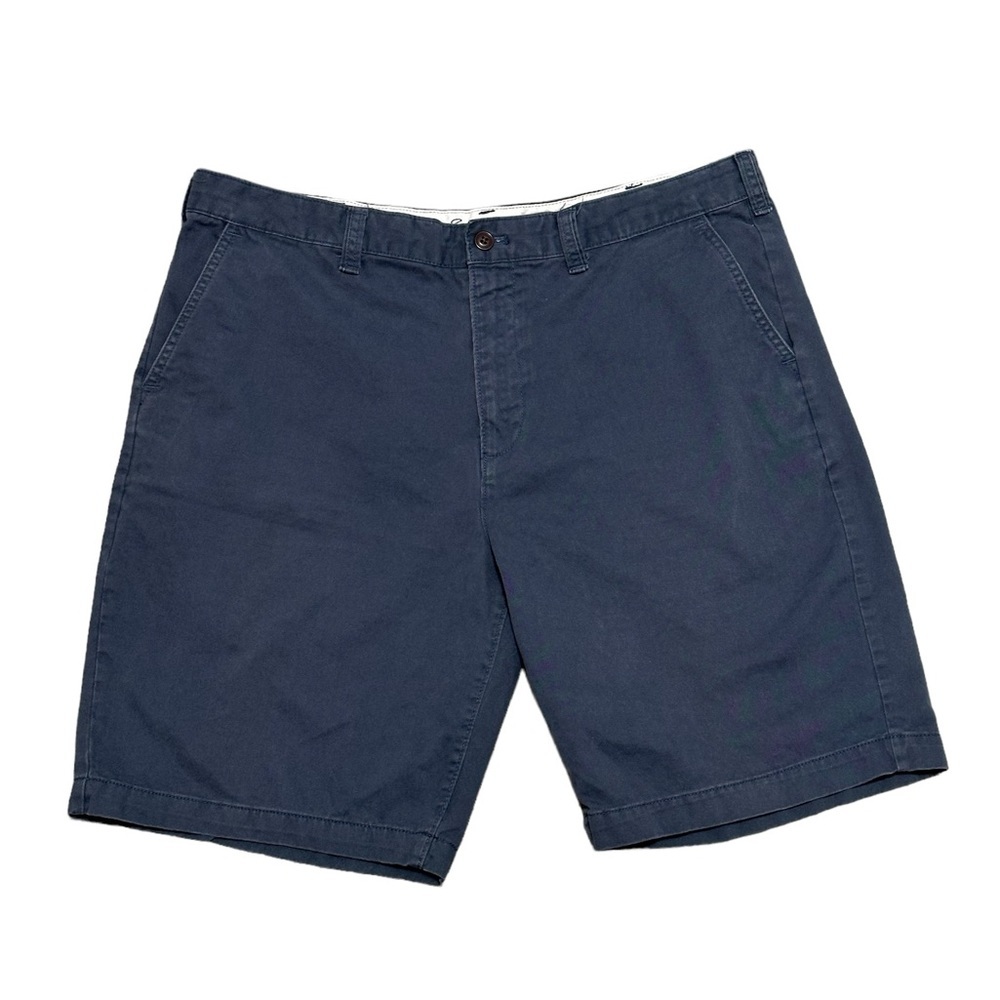 Men's Eddie Bauer 40 XL Chino Khakis Shorts Navy Blue Durable Twill Cotton EUC - Picture 3 of 9